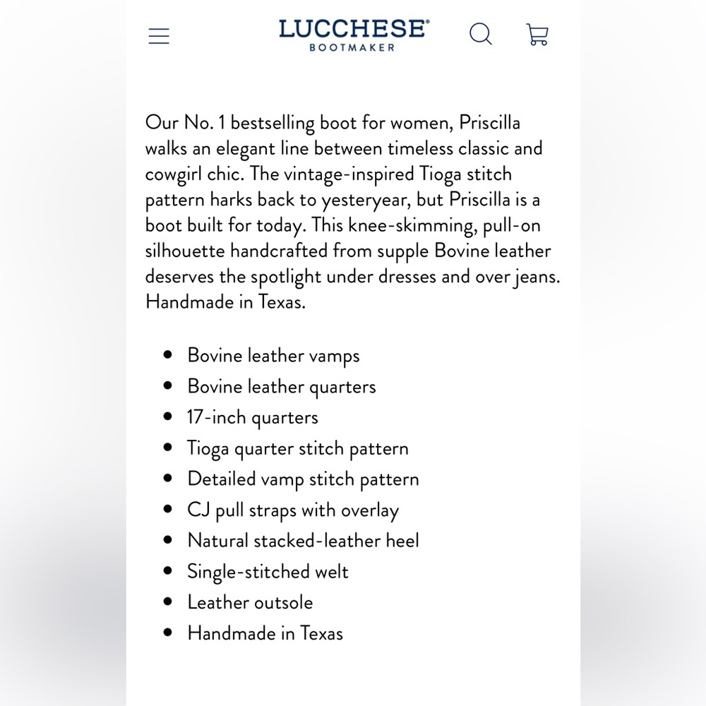 NWT - Lucchese Priscilla Cream - Picture 4 of 9